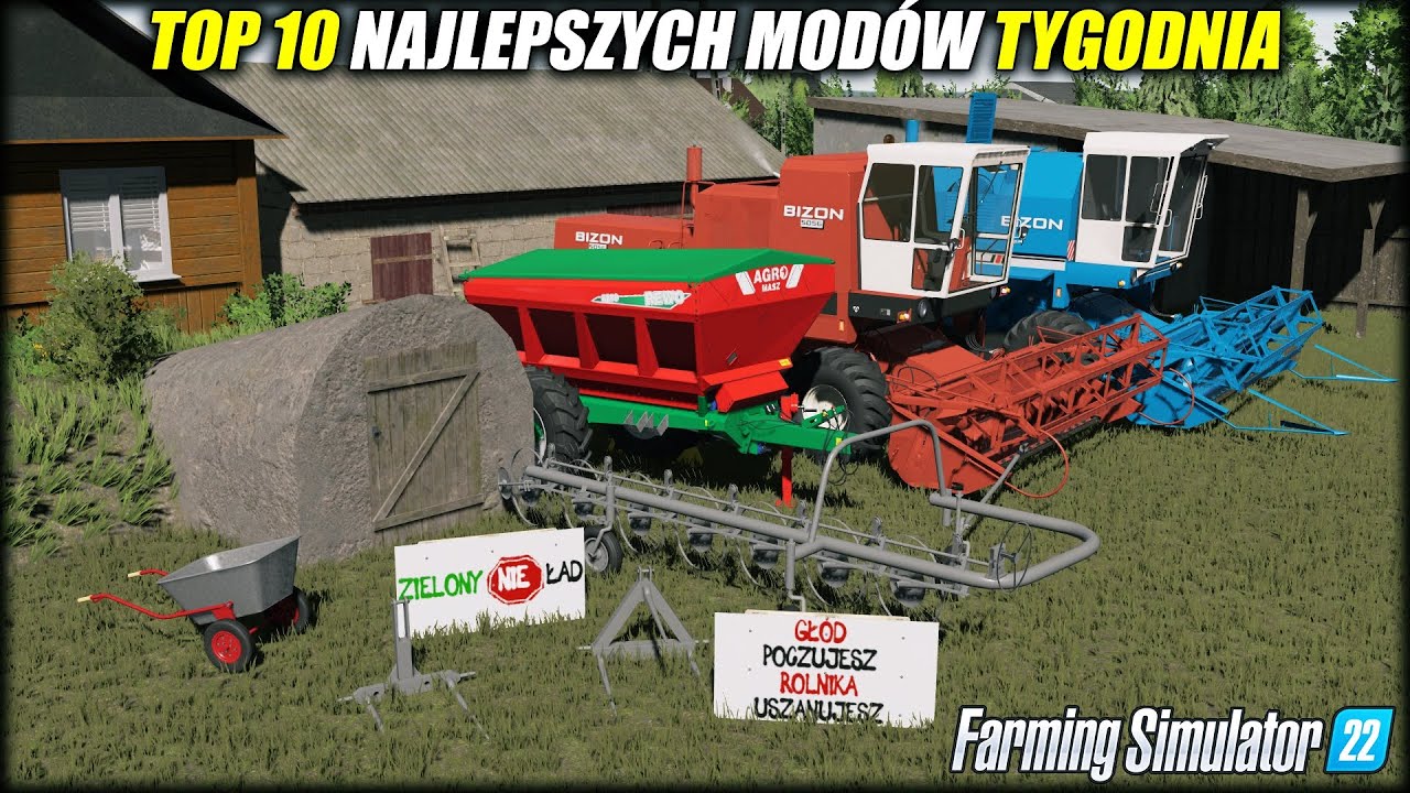 10 NAJLEPSZYCH POLSKICH MODÓW ⭐ FS 22 #94 *Banery Na Strajk Rolników, Mega Paczka Bizonów, Budynki*