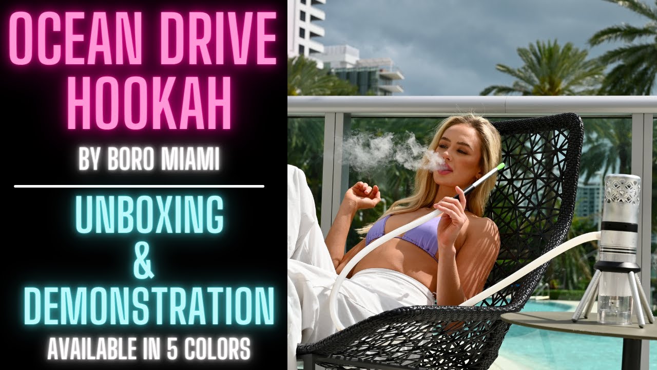 OCEAN DRIVE HOOKAH BY BORO MIAMI UNBOXING & SET UP | PORTABLE HOOKAH | SOPHIA SMOKES