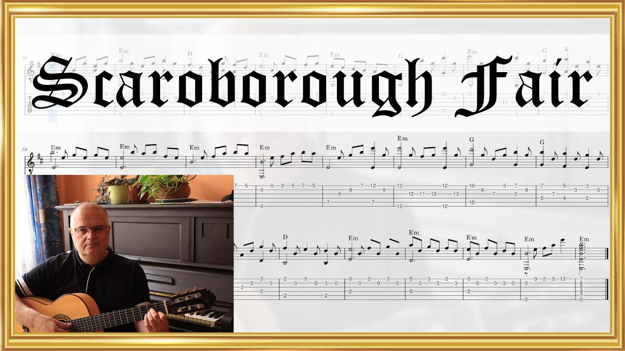 Scarborough Fair, Guitar with Orchestra, Free Guitar Sheet Music with Tabs