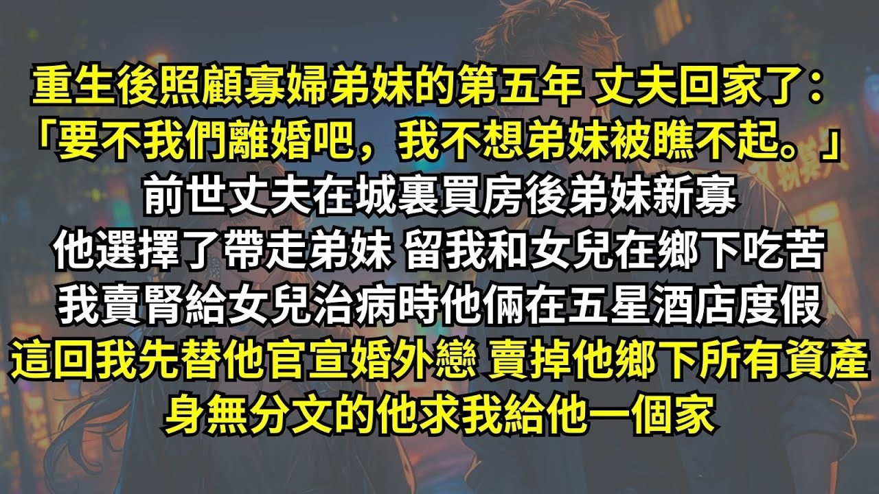 前世我賣腎給女兒治病時，丈夫和寡婦弟妹在五星酒店度假，這回我先替他官宣婚外戀，又賣掉他鄉下所有資產，身無分文的他求我給他一個家。