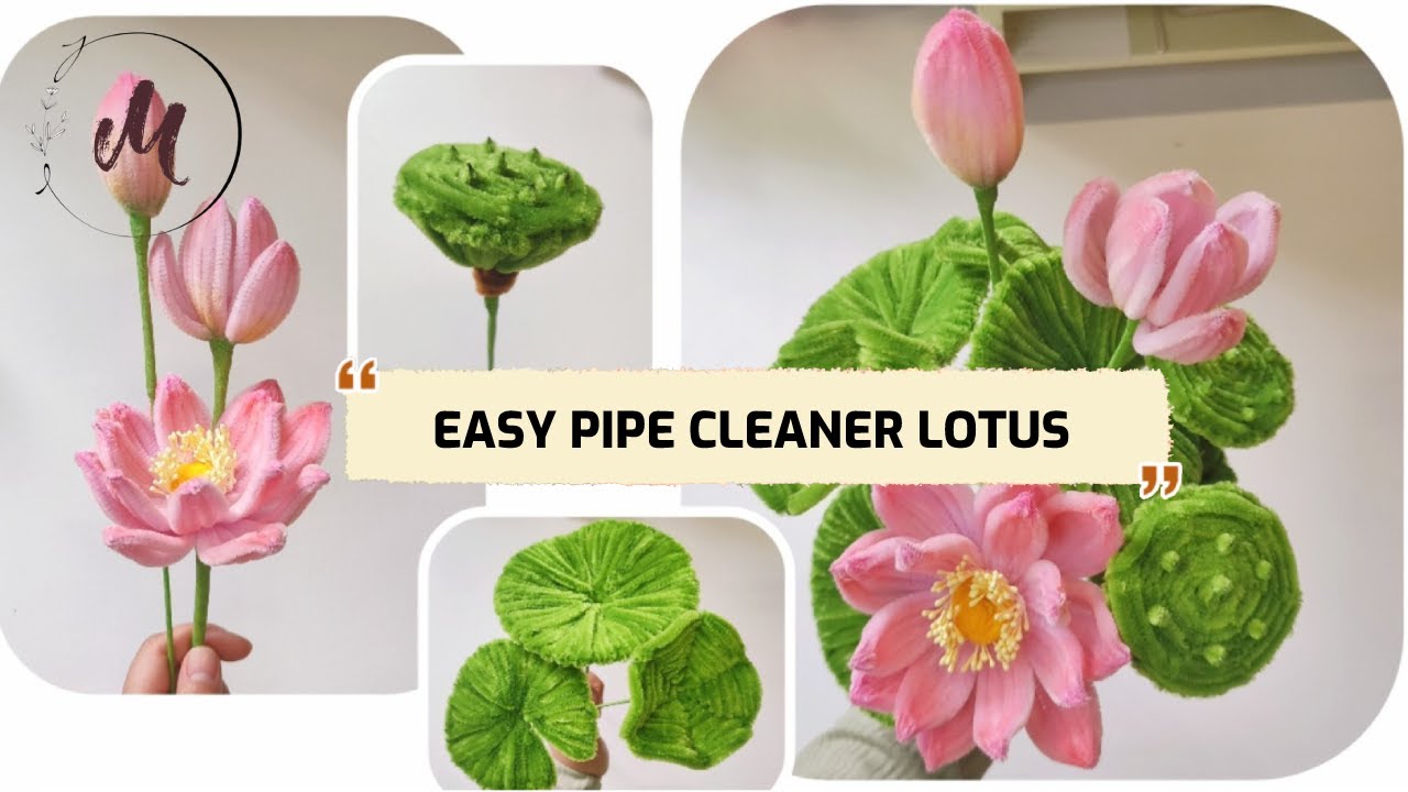 Tự làm hoa sen từ kẽm nhung/Easy pipe clean Lotus 🪷