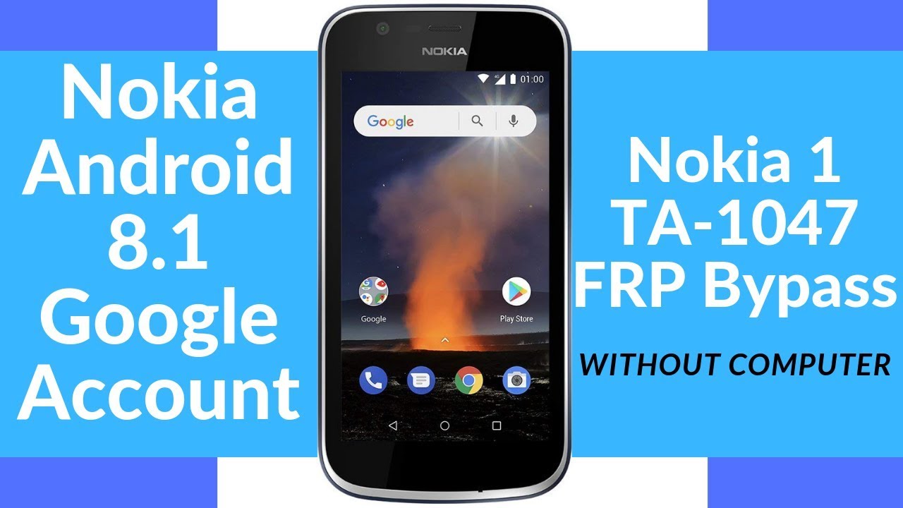 Nokia 1 TA-1047 FRP/Google Bypass Without Computer 8.1