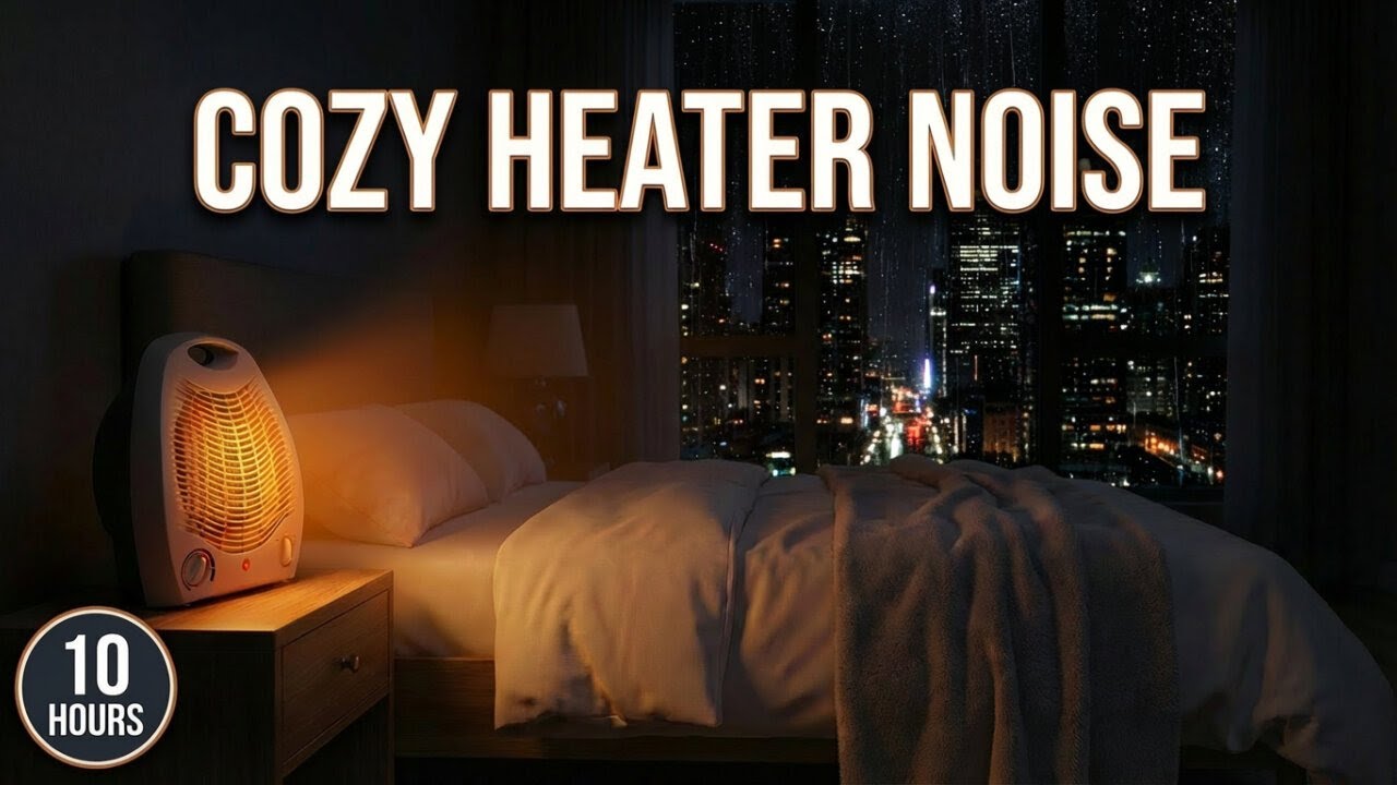 Its Freezing Outside But The Heater Keeps You Warm. | Fan Heater Sound For Sleep | Winter Ambience
