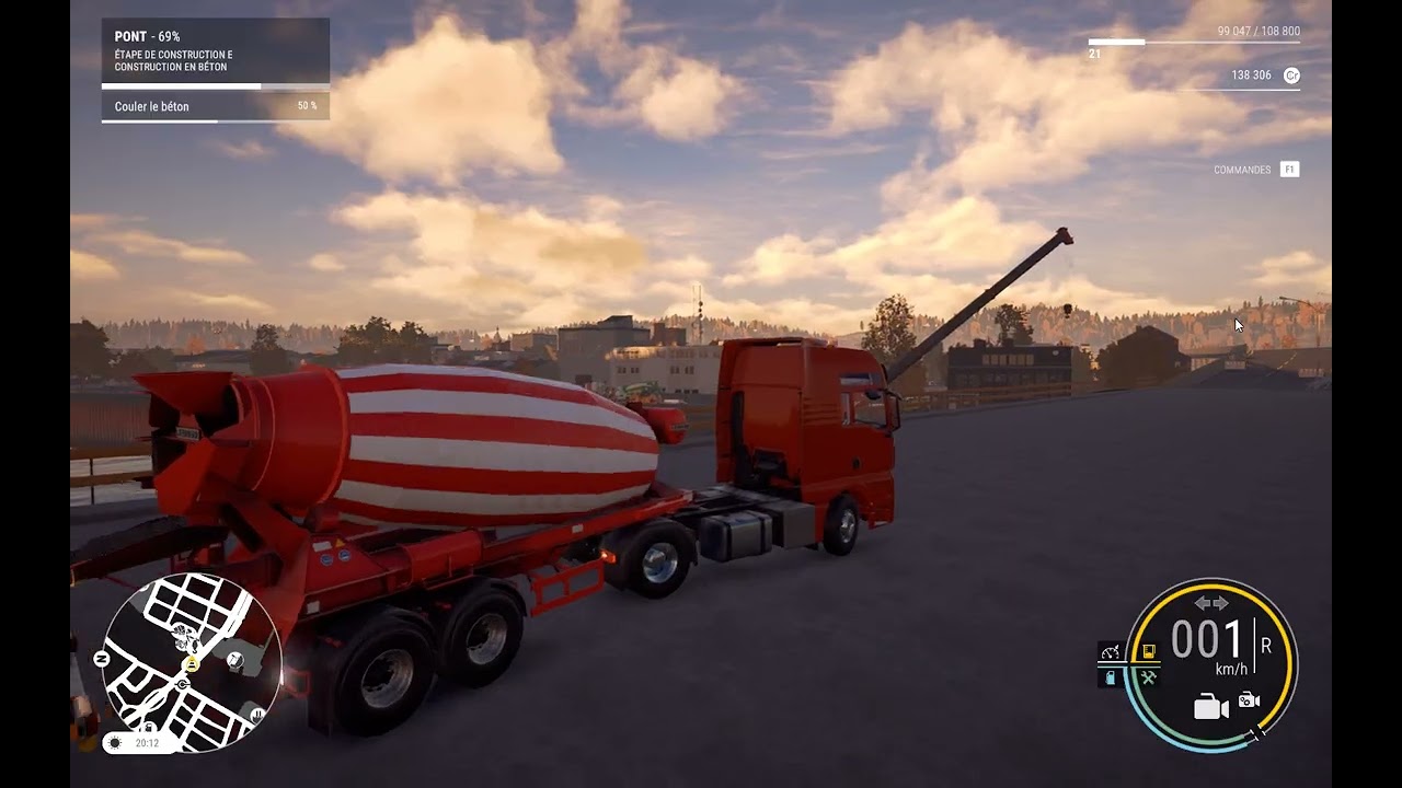 Construction Simulator chantier pont mise en place route partie 6 fin chantier