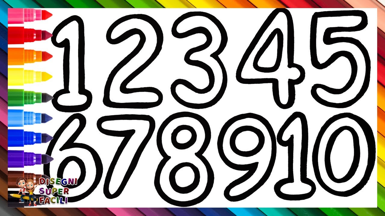 Disegna e Colora i Numeri da 1 a 20 1️⃣ -2️⃣0️⃣ 🎨 Impara i Colori e i Numeri 🌈 Disegni per Bambini