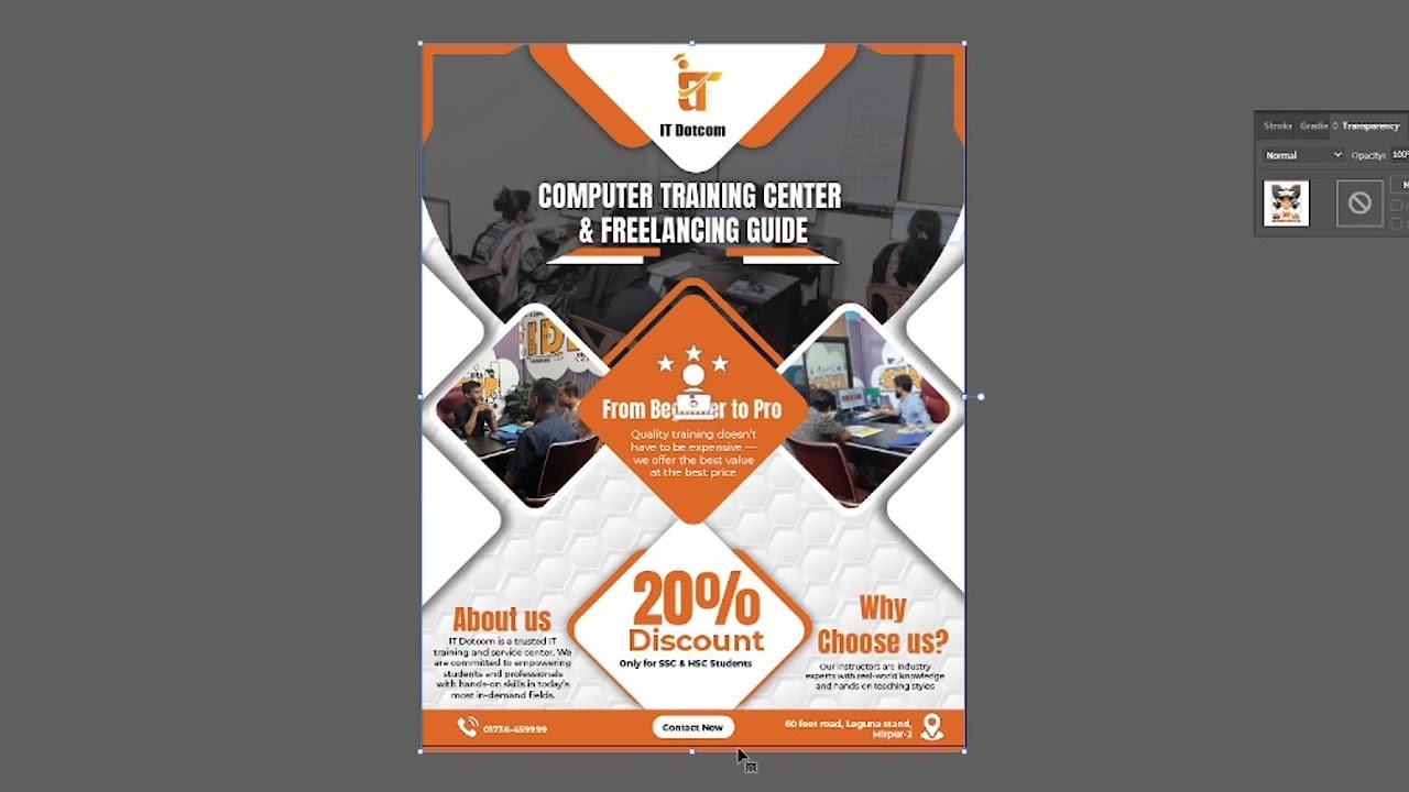Flyer design Tutorial with Adobe illustrator | IT Dotcom | Graphic design Course