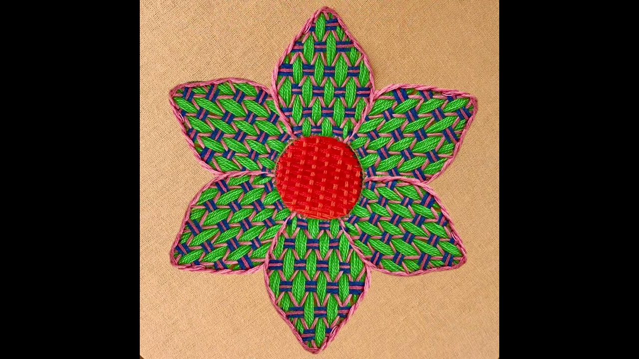 Flower Embroidery !!! Beautiful Flower Hand Embroidery Needle Work,Basket Waves Flower Embroidery