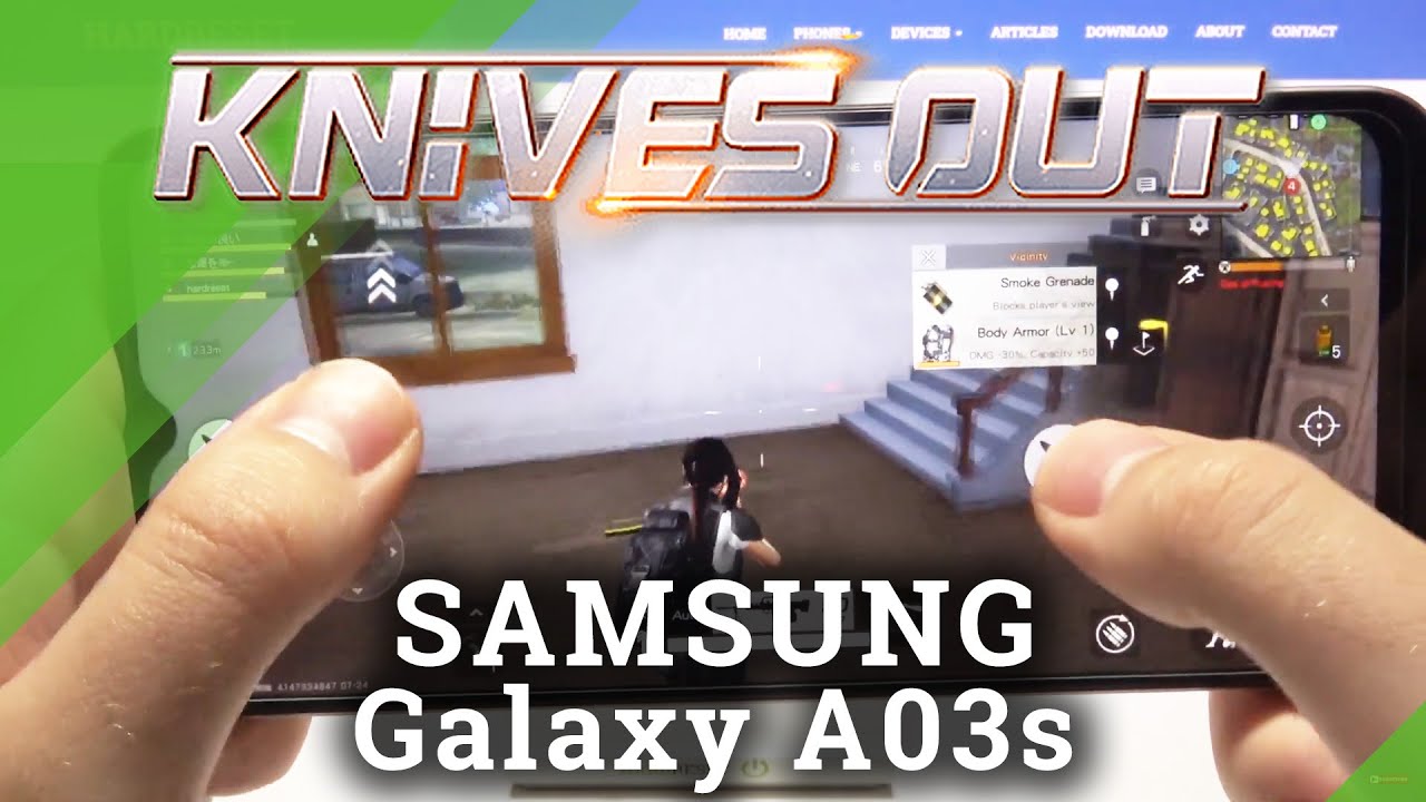 Gameplay of Knives Out on SAMSUNG Galaxy A03s - Mobile Gaming Test