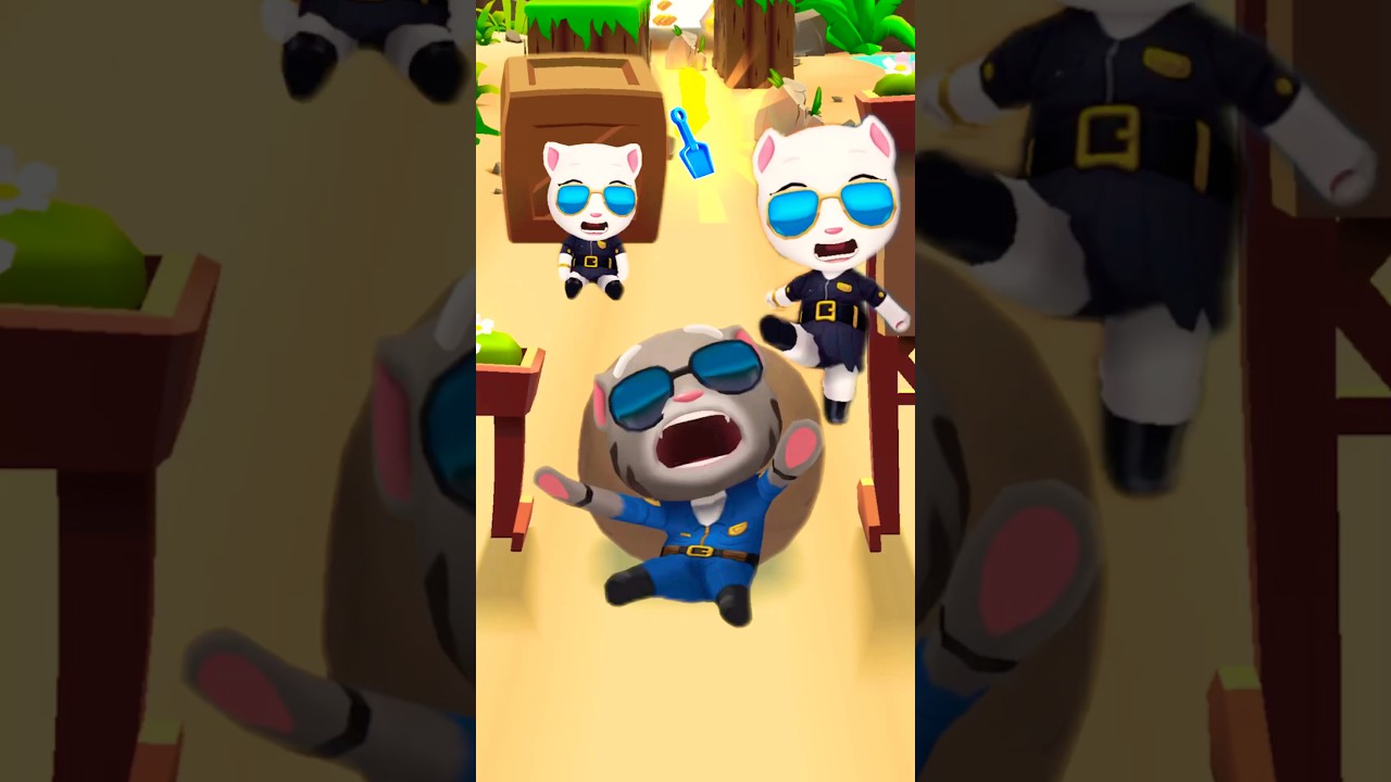 Officer Tom vs Agent Angela 💥 Epic Funny Fails in Talking Tom Gold Run #Shorts