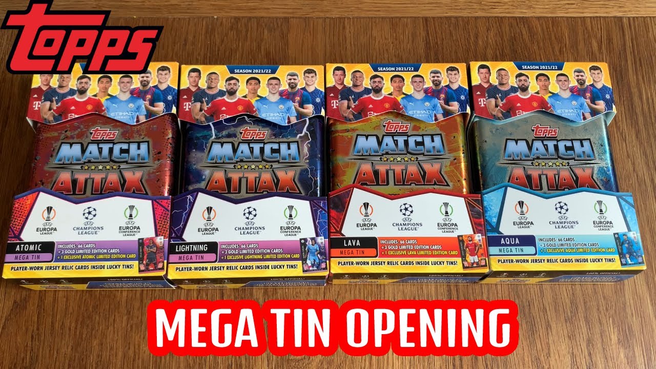 Opening All 4 x Mega Tins! - Match Attax 2021/22 Season UEFA Champions League by Topps