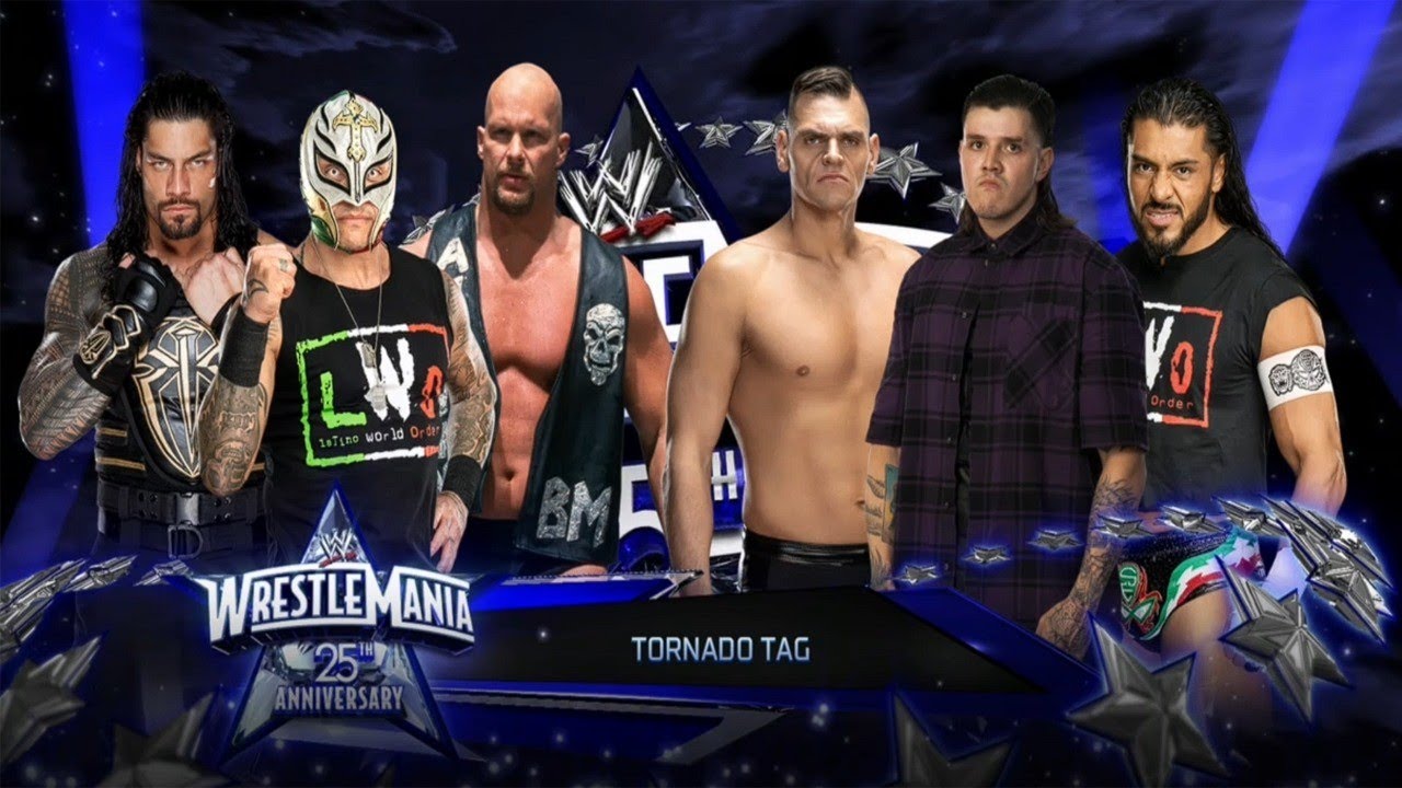 Rey Mysterio Roman Reigns & Stone Cold Vs Dominik Mysterio Santos Escobar & Gunther In WWE 2K24