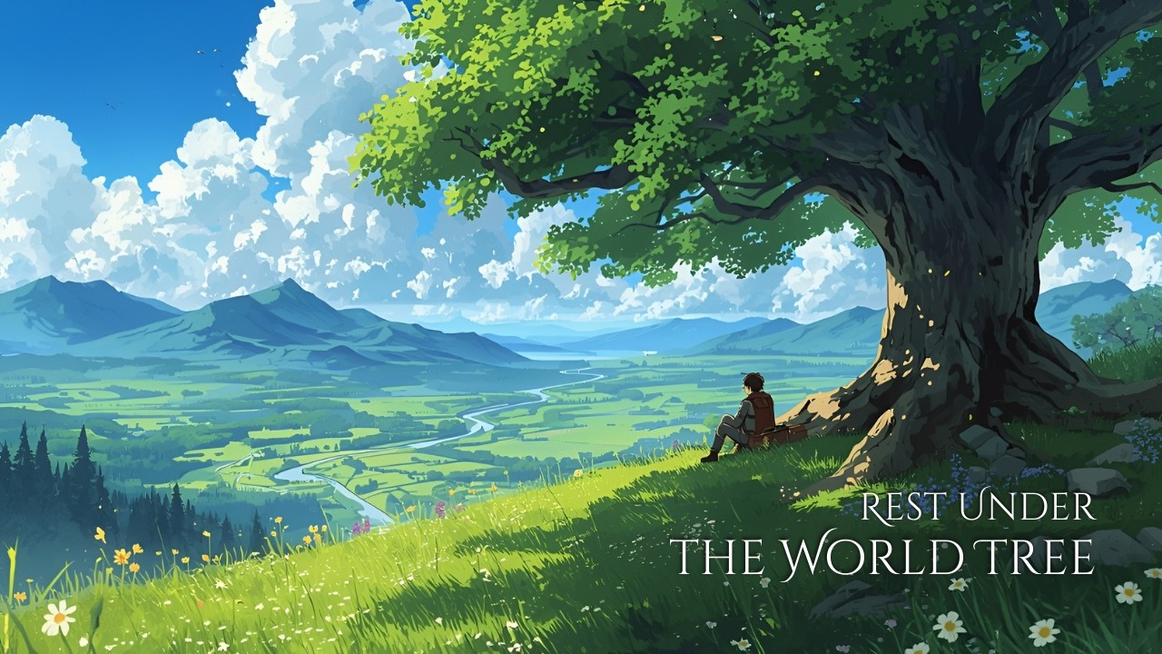 🍃 Rest Under the World Tree 🌙 | Calm Medieval Fantasy Ambience