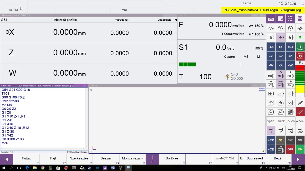 NCT 204 szimulátor eszterga