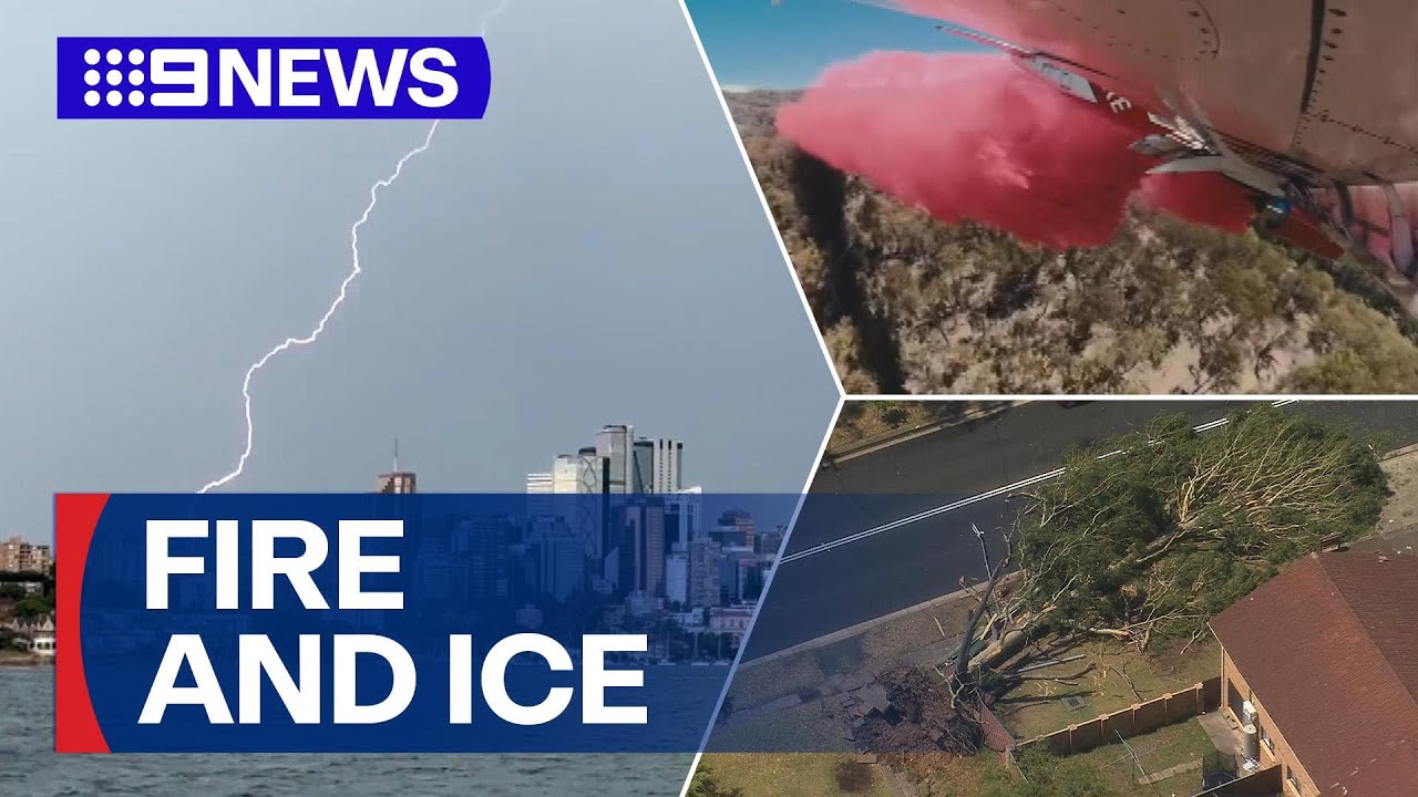 Scorching Sydney day turns sideways as summer storm wreaks havoc | 9 News Australia