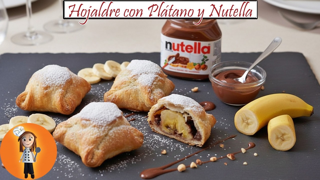 Fácil y Original Hojaldre con Plátano y Nutella | Receta de Cocina en Familia