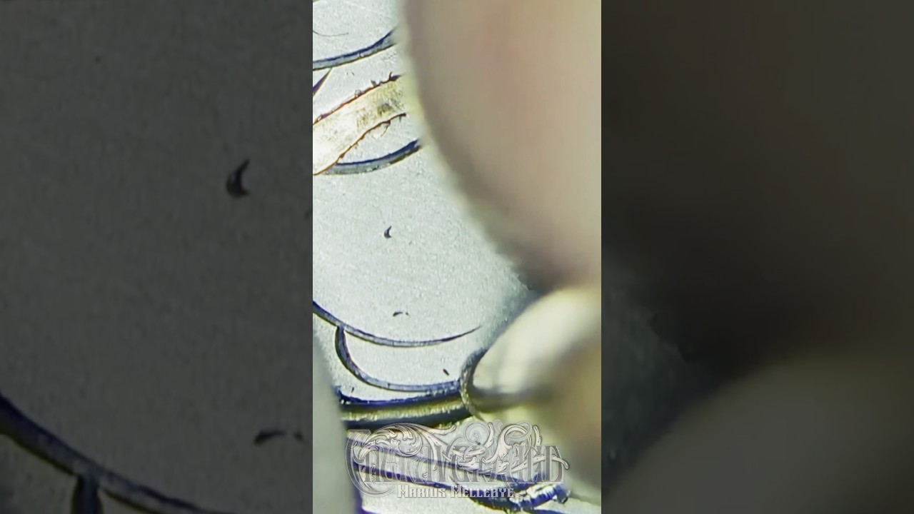 Hand engraving - Titanium Part 2 (green gold) #engraving