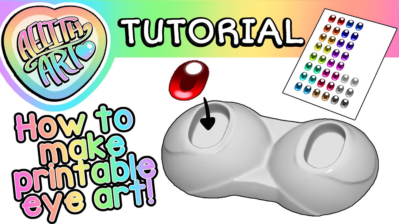 How to make and size EASY Printable Artwork for Inexpensive BJD Eyes you've made or 3D Printed!