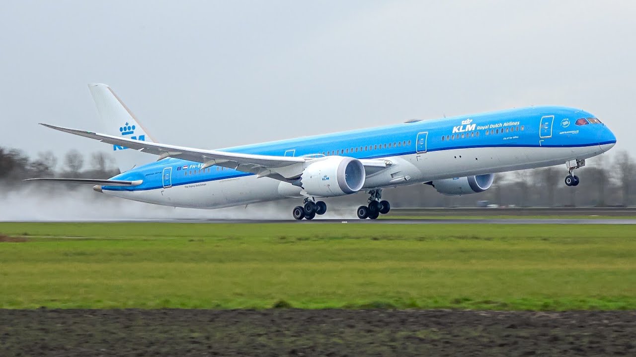 (4K) 7x Satisfying 787 take-offs - Schiphol Amsterdam Plane Spotting