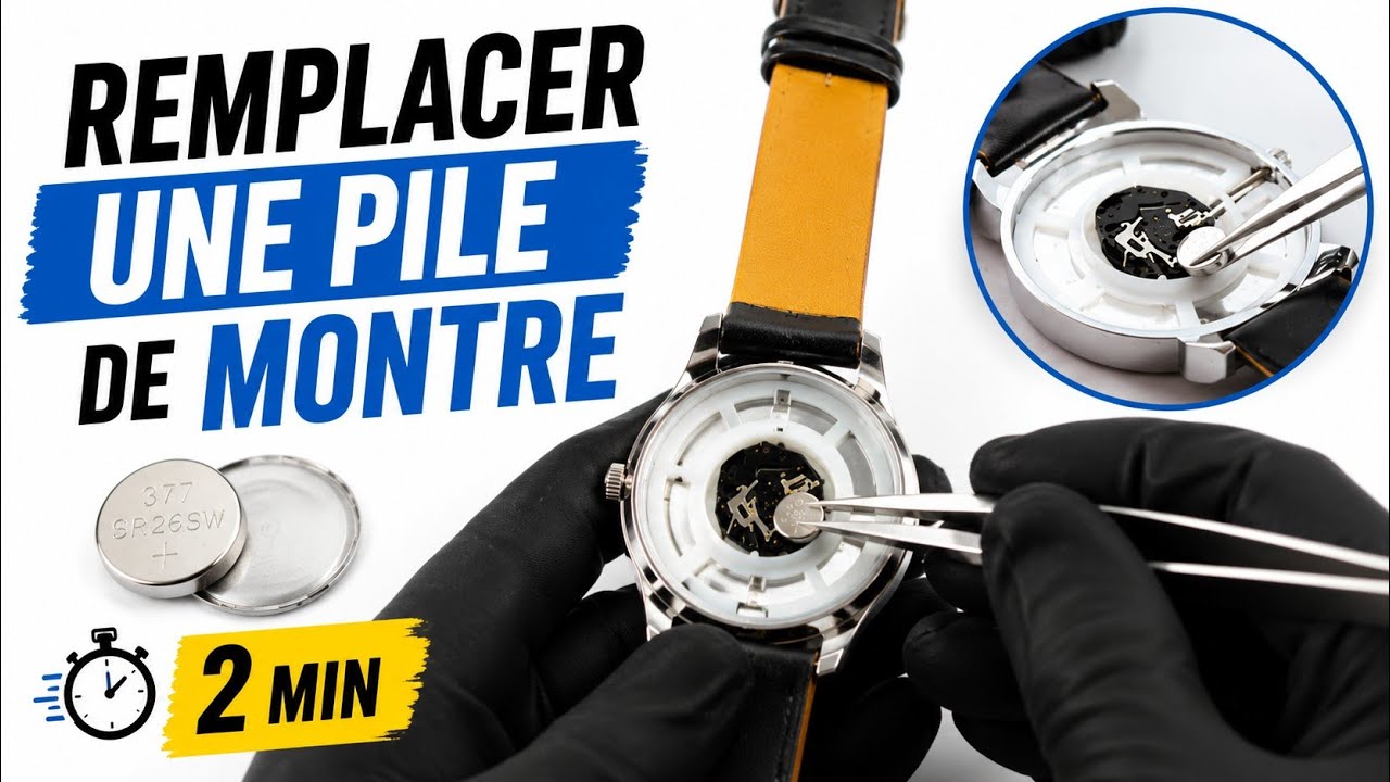 COMMENT REMPLACER LA PILE D'UNE MONTRE (avec gros plans & détails)