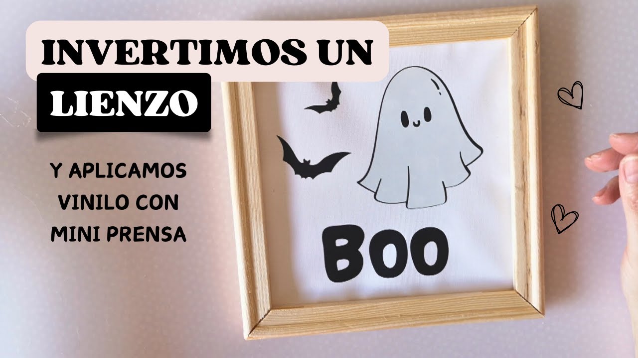 Como INVERTIR un LIENZO - decor para halloween fácil y resultona! Con cricut y mini prensa térmica