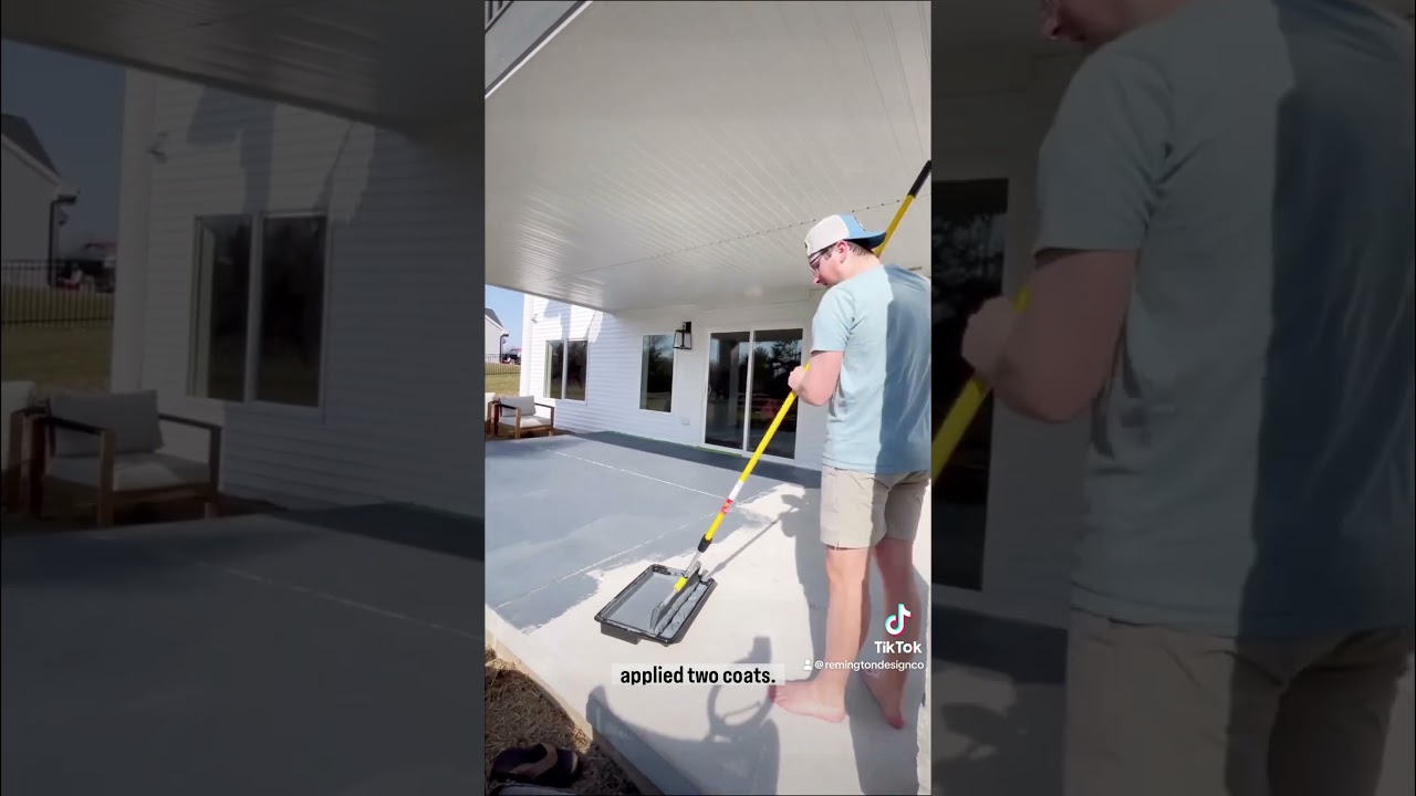 Here&rsquo;s how we painted our patio concrete, from pressure washing the patio to painting the concrete!