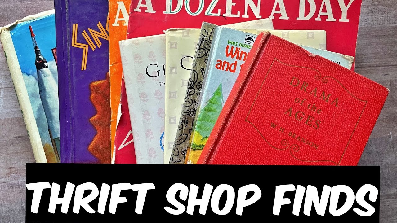 Thrift Shop Finds | Books for Collage &  Glue Books | #gluebook #collage #gluebooks #fussycutting