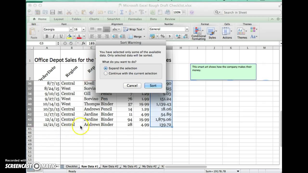 Arranging Data