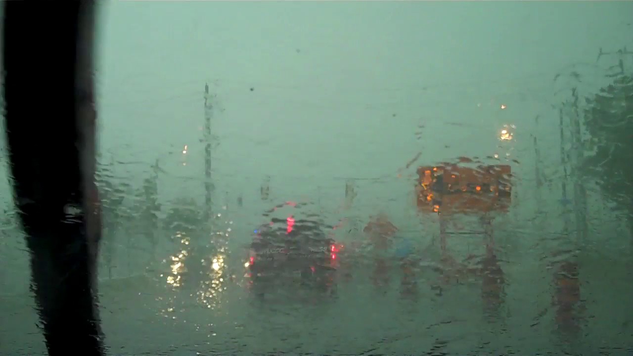 Driving through a Rain Storm Toronto Aug 2, 2017