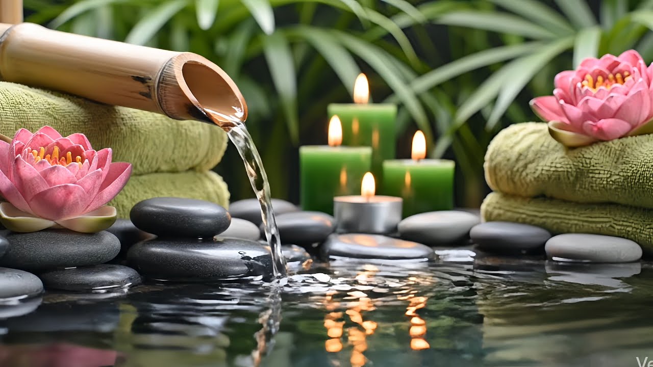 Deep Calm Spa Water Sounds 🌿 Bamboo Fountain Meditation