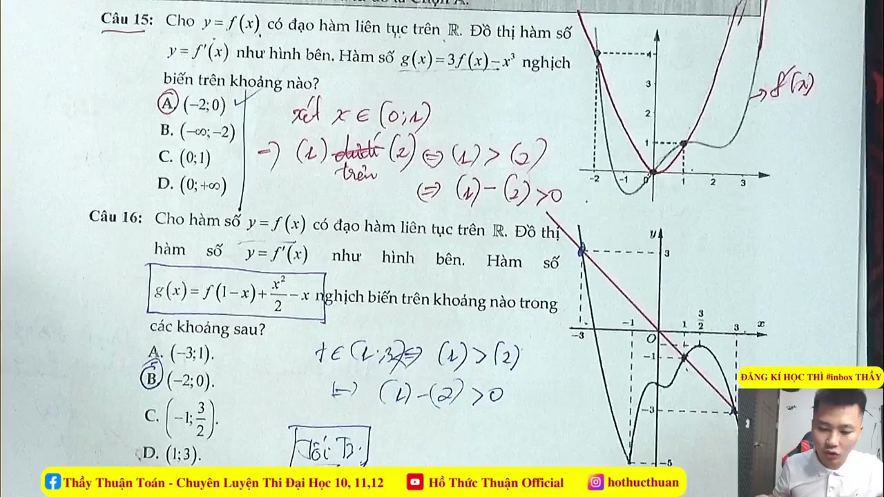 [THẦY HỒ THỨC THUẬN]- VẬN DỤNG CAO 8+ ĐƠN ĐIỆU HÀM HỢP SIÊU HAY