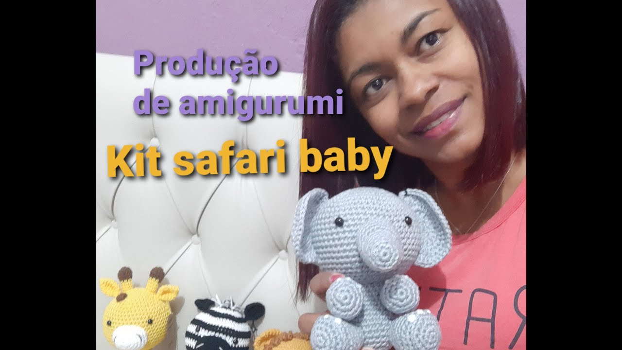 Vlog: produção de amigurumi, kit safari baby