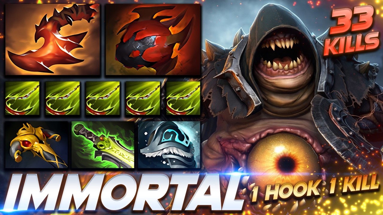 PUDGE 33 FRAGS - 1 HOOK 1 KILL - Dota 2 Pro Gameplay [Watch & Learn]