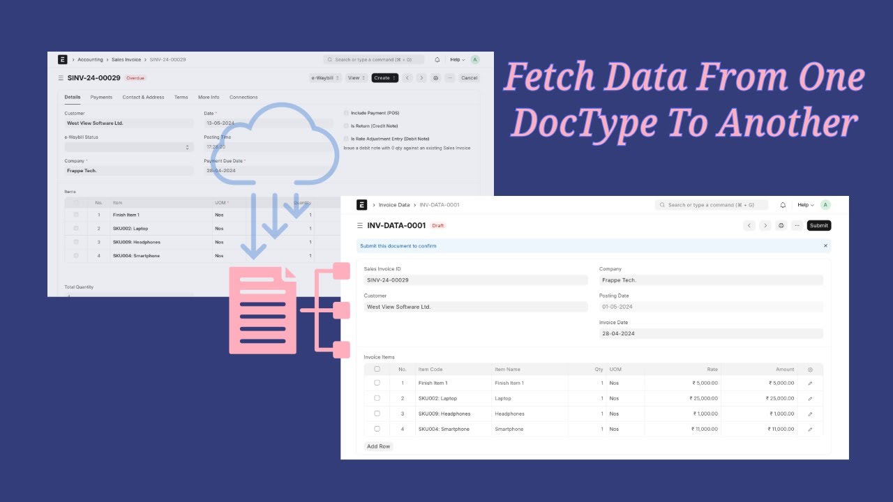 Fetch Data From One DocType To Another | Frappe | ERPNext
