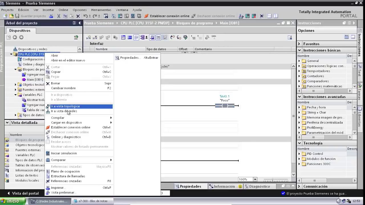 Siemens S7-300 y Wonderware InTouch via OPC DASIDirect