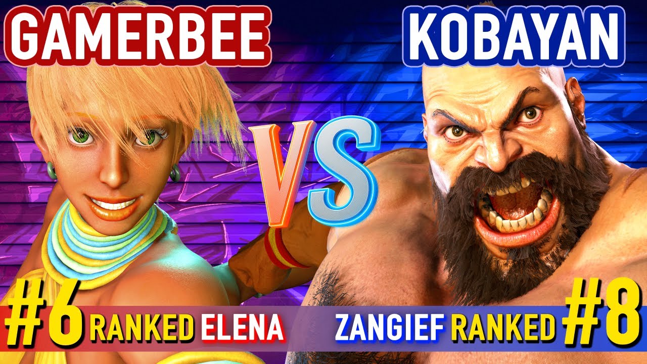 SF6 ▰ GAMERBEE (#6 Ranked Elena) vs KOBAYAN (#8 Ranked Zangief) ▰ High Level Gameplay