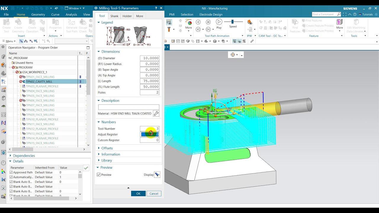 NX CAM TIPs: Cách tạo thư viện dao và chế độ cắt (Create Tool Library & Edit Machining Data Library)