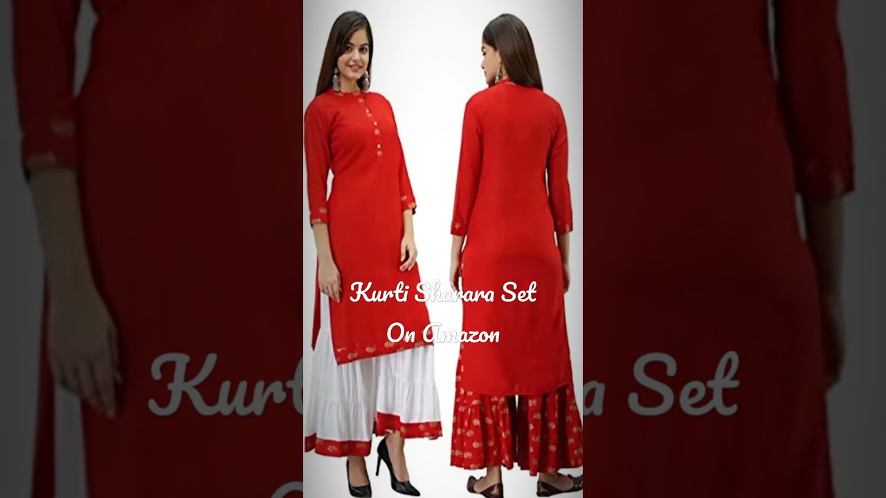 Kurti Sharara Set on Amazon/Partywear Sharara suits/Latest Sharara dress design/Punjabi sharara suit