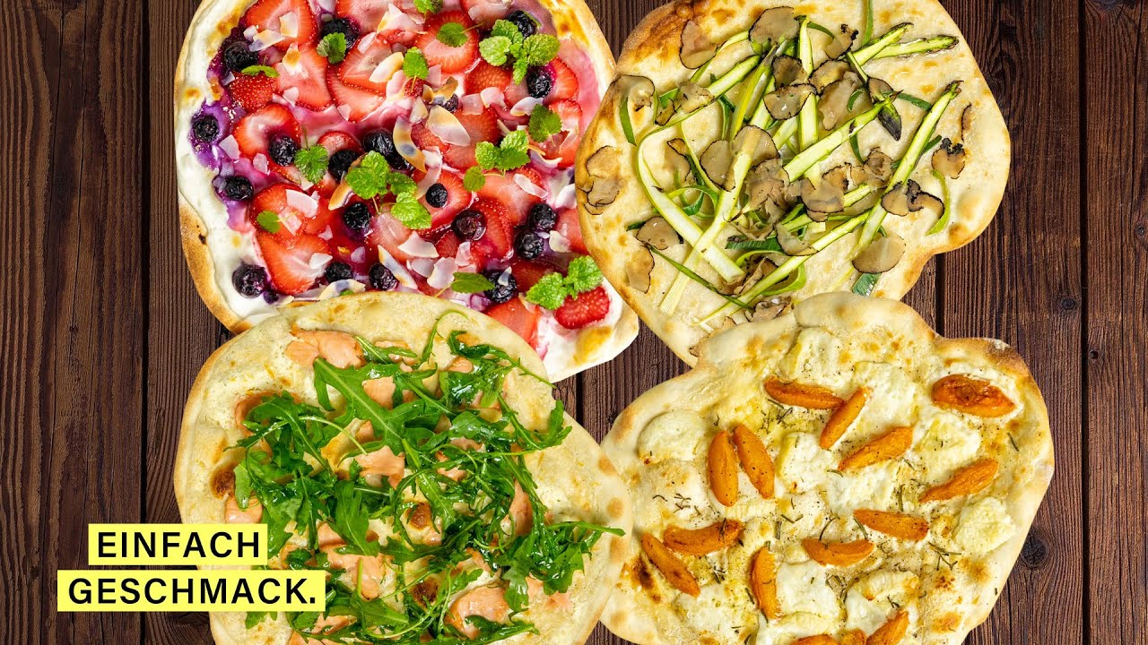 4 Leckere Flammkuchen Verianten (herzhaft & süß)! 😍