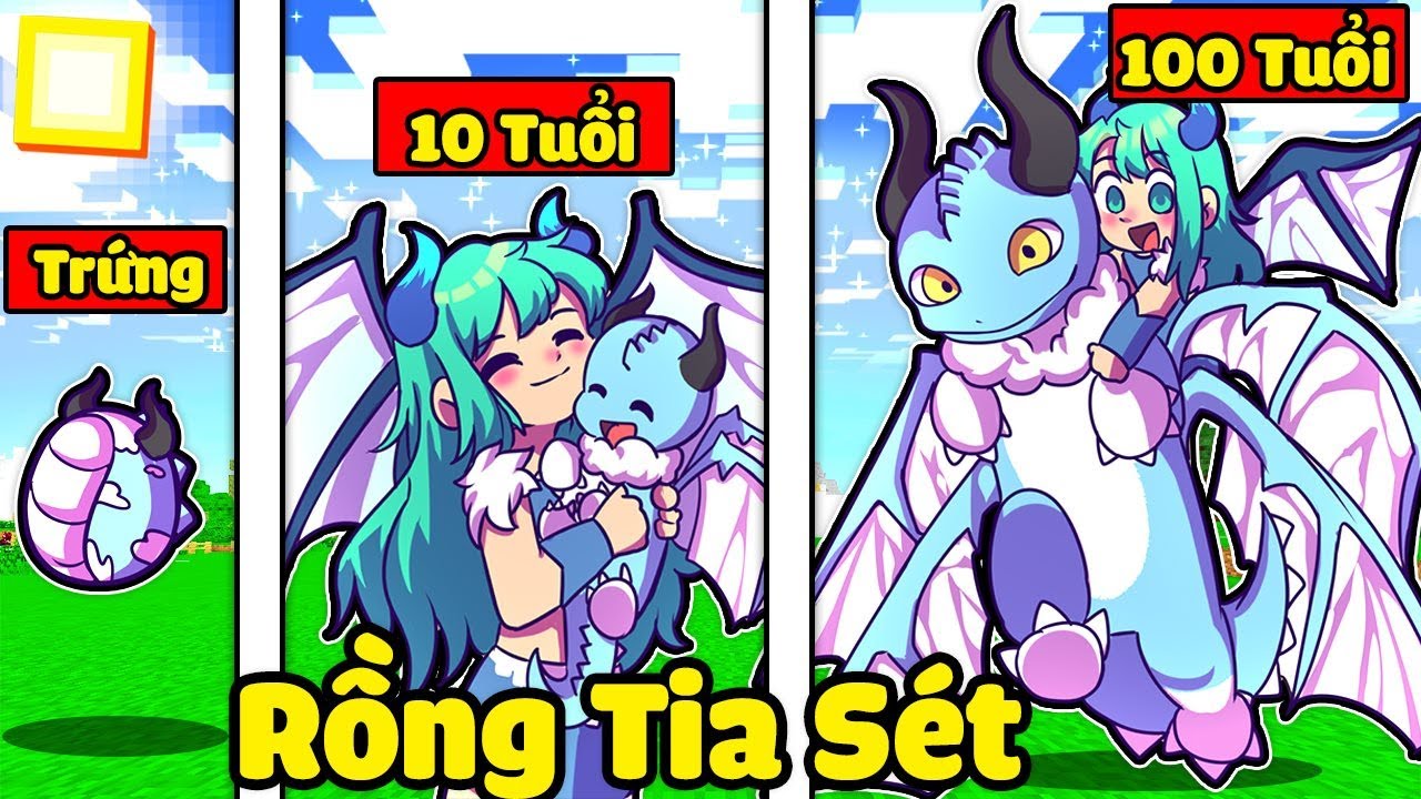NẾU RỒNG TIA SÉT CỰC NHANH CÓ CUỘC SỐNG TRONG MINECRAFT*YUMMIE NUÔI RỒNG 😱🤩