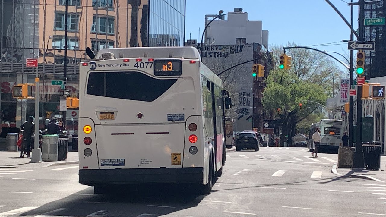 Full Ride 2009 Orion VII Next Gen #4077 on M3 from Ft George 193 St to East Village 8 St via 5 Av
