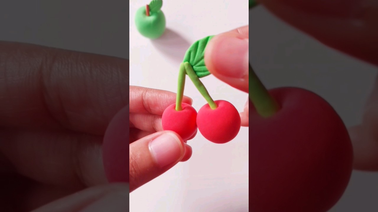 Making Cherry with Polymer Clay DIY 