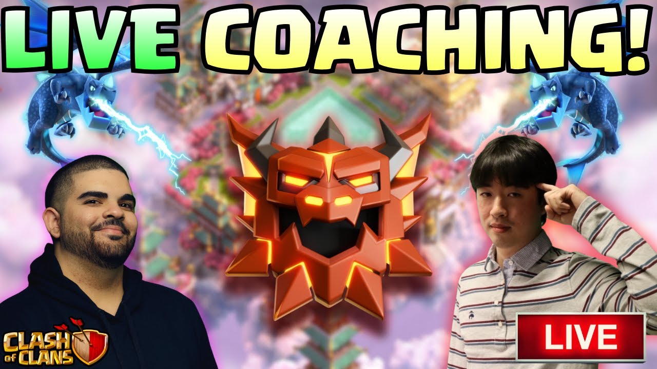 GETTING COACHED AGAIN LIVE BY HACHI IN Ranked Attacks With Edrags! (Clash Of Clans LIVE)