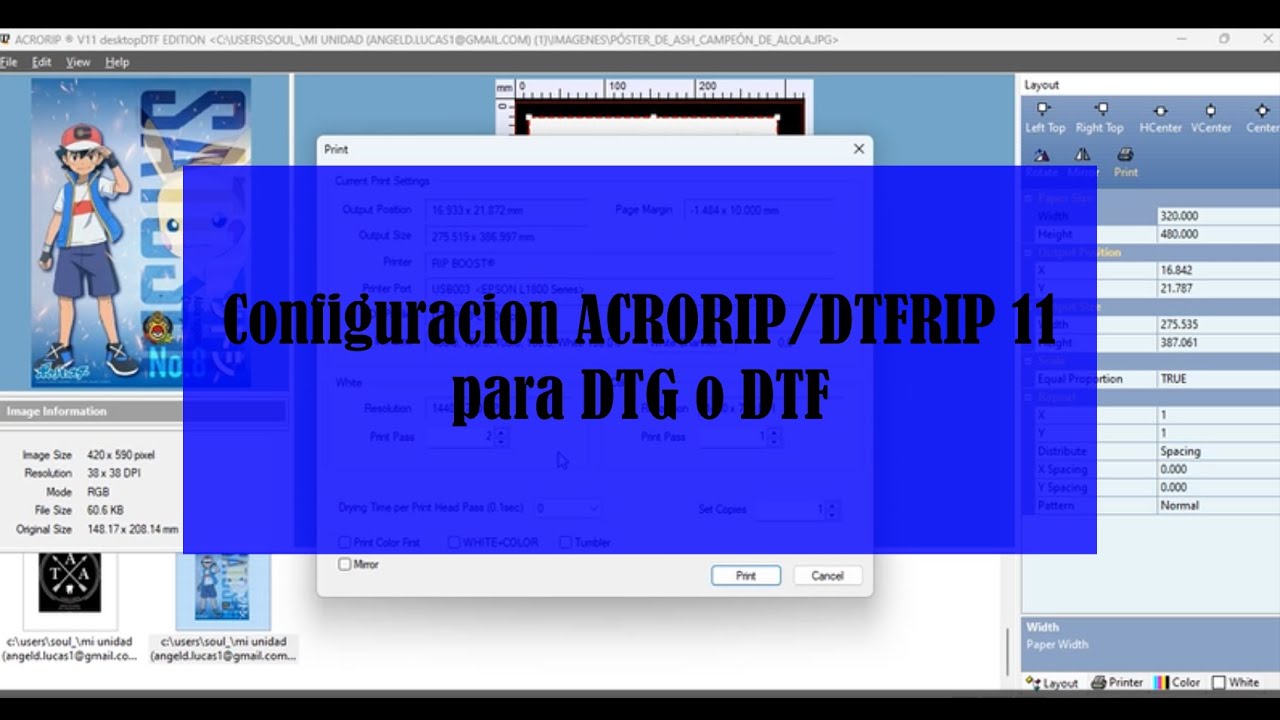 Configuracion Acrorip/DTFRIP 11 para DTG/DTF