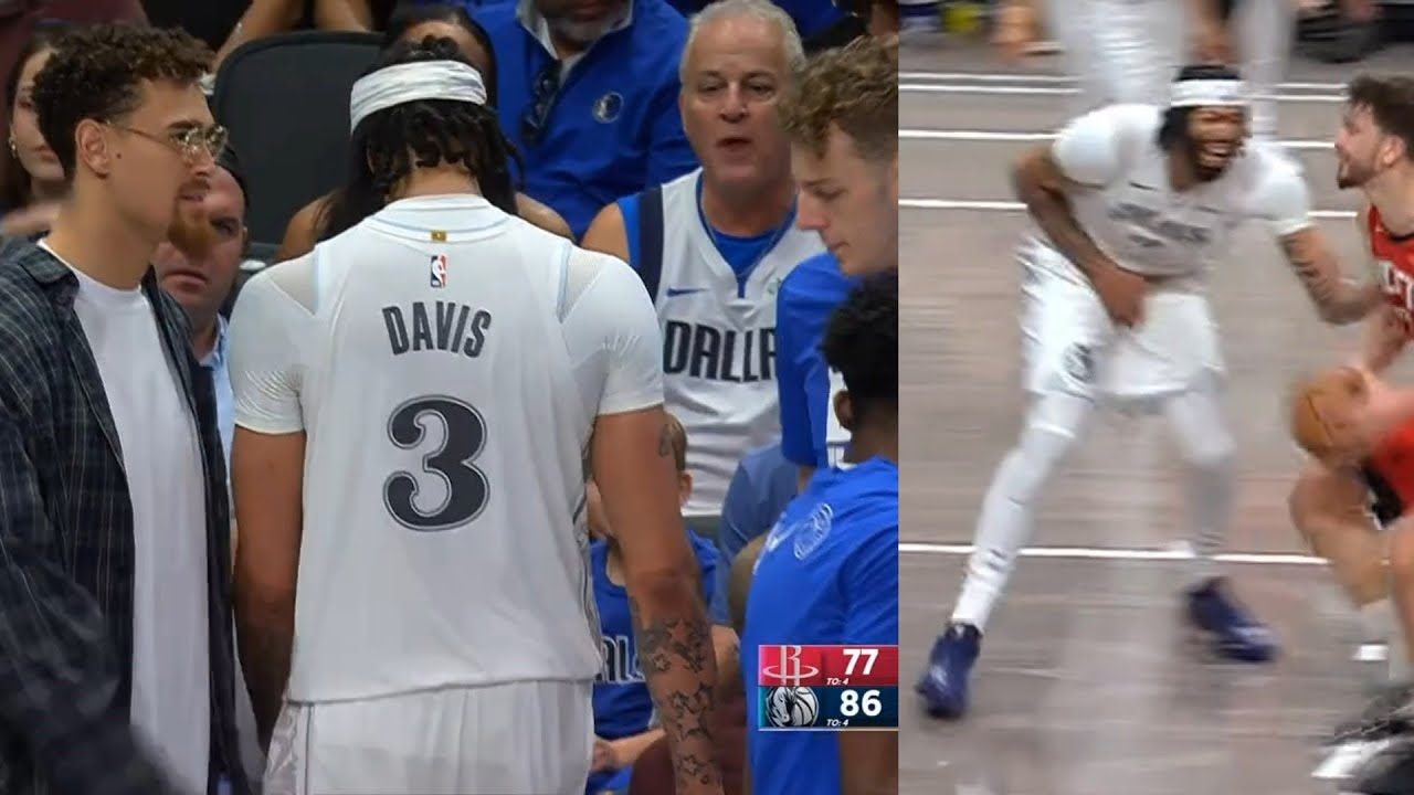 Anthony Davis non-contact injury in Mavs debut and goes to locker room 😬