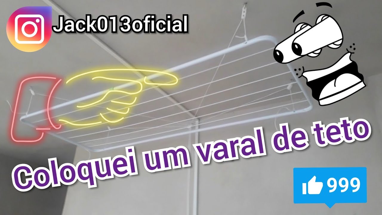 Como colocar varal de teto na lavanderia ( Como instalar varal de teto )
