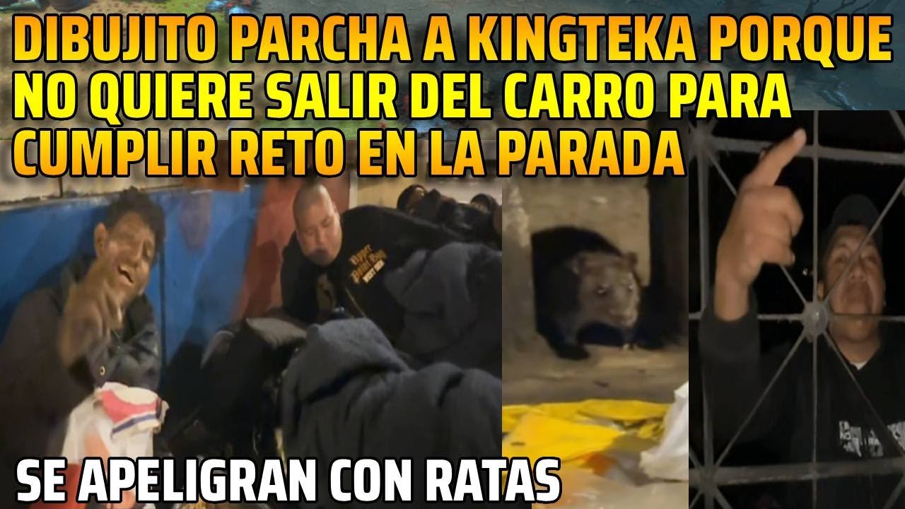 😂DIBUJITO PARCHA A KINGTEKA PORQUE NO QUIERE SALIR DEL CARRO PARA CUMPLIR RETO EN LA PARADA😂😂XD😂