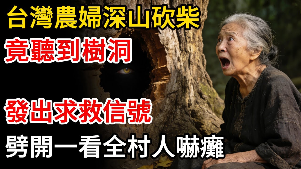 台灣農婦深山砍柴，敬婷刀千年古樹傳出求救聲，劈開一看全村人嚇癱