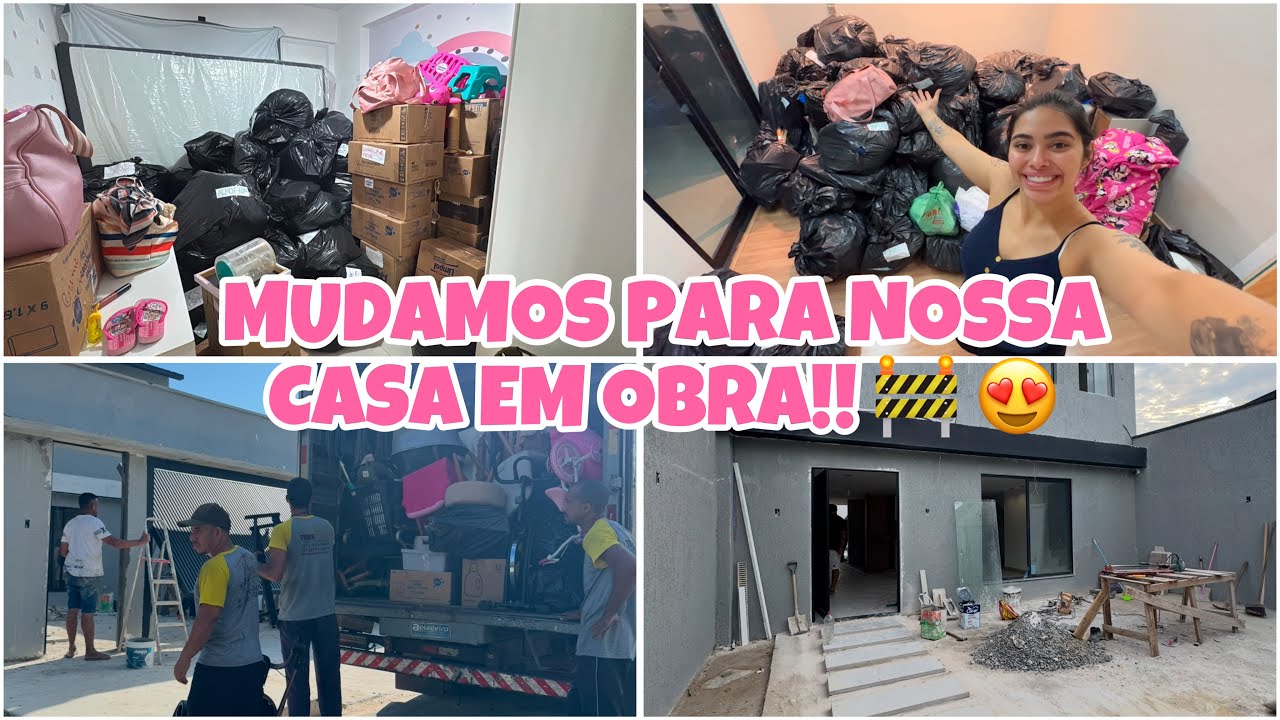 MUDAMOS PARA NOSSA CASA EM OBRA 😱 O PORTÃO NOVO CHEGOU! O PLANEJADO DA COZINHA ESTA QUASE PRONTO 😍