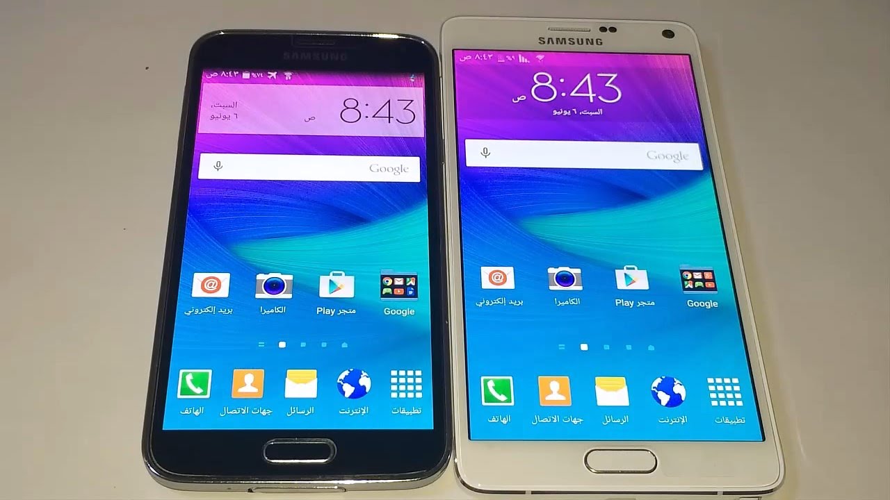 مقارنة بين هاتف جالاكسي S5 و جالاكسي Note 4