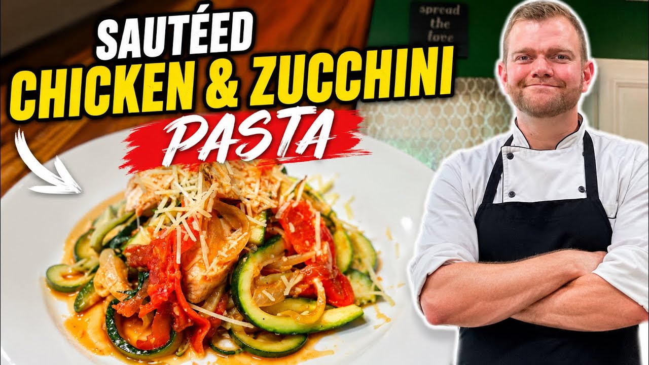 How to make sautéed chicken and zucchini pasta 
